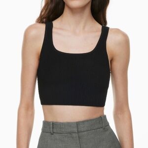Babaton Sculpt Knit Squareneck Cropped Tank Aritzia